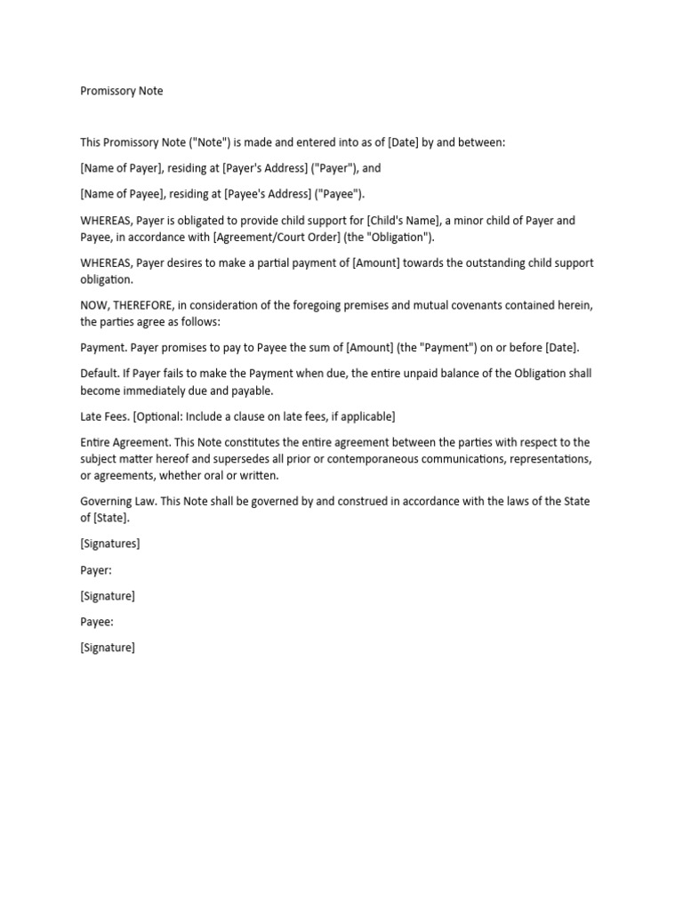 Promissary Note Template Blank PDF