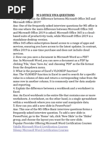 M S Office Viva Questions