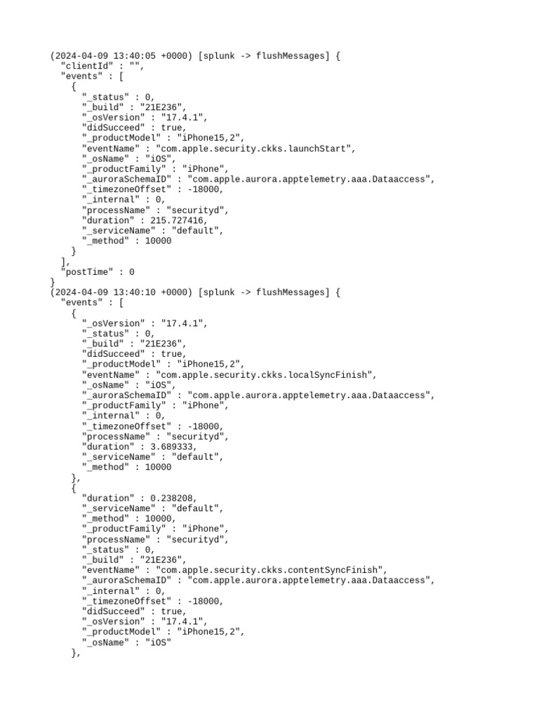 iPhone RTC Reporting Message Log | PDF | Ios | Telephony Equipment