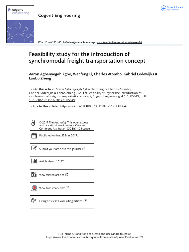 Synchromodal Freight Feasibility | PDF | Transport | Cargo