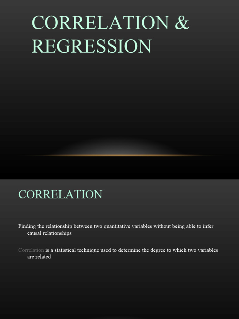 Correlation and Regression | PDF | Data Analysis | Statistics