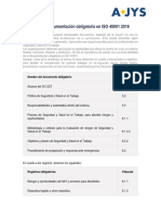 Lista de Documentación Obligatoria en ISO 45001