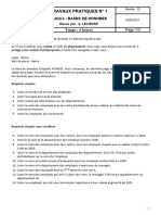 Travaux Pratiques #1: Matière: Bases de Donnees Temps: 4 Heures Page 1/3