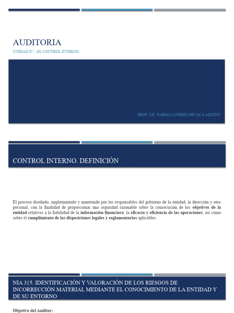 Control Interno y Evaluación de Riesgos | PDF | Auditoría | Contralor