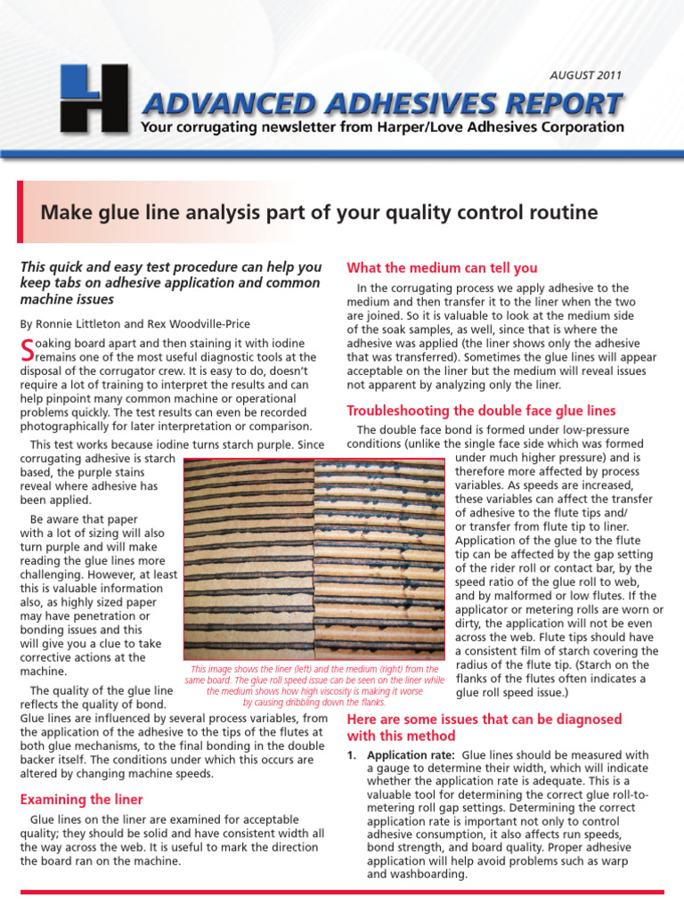 Analyzing Adhesive Application in Corrugating | PDF | Adhesive | Starch