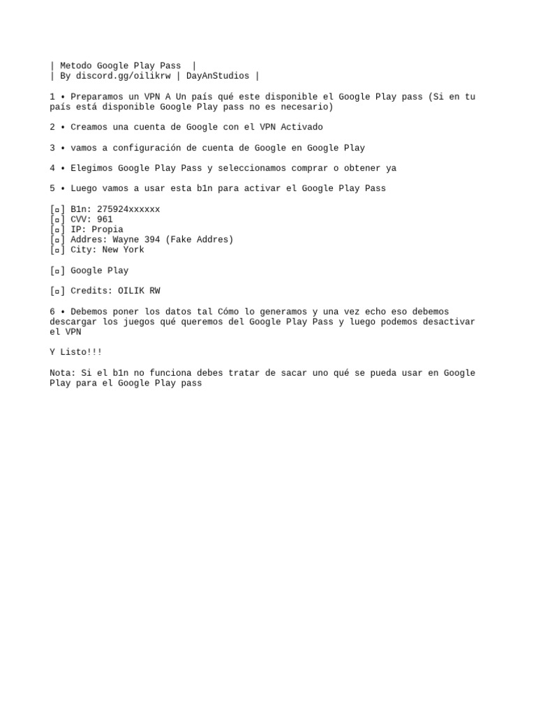 Metodo google play pass oilik rw pdf