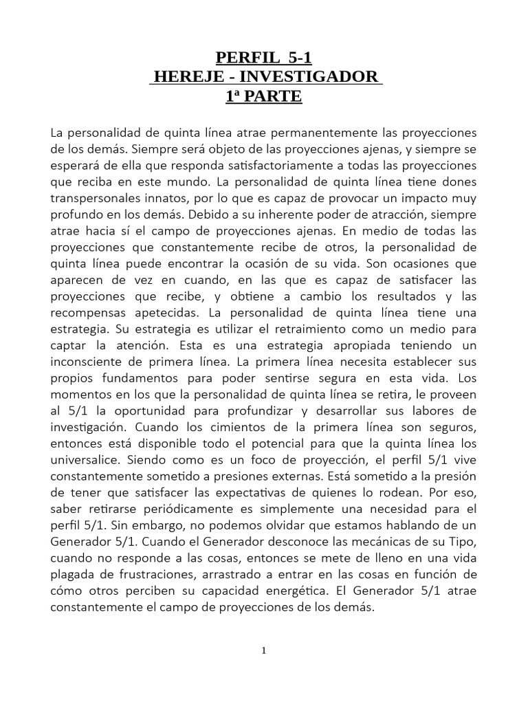 Perfil Generador Emocional 5-1 Primera Parte PDF | PDF | Las emociones ...