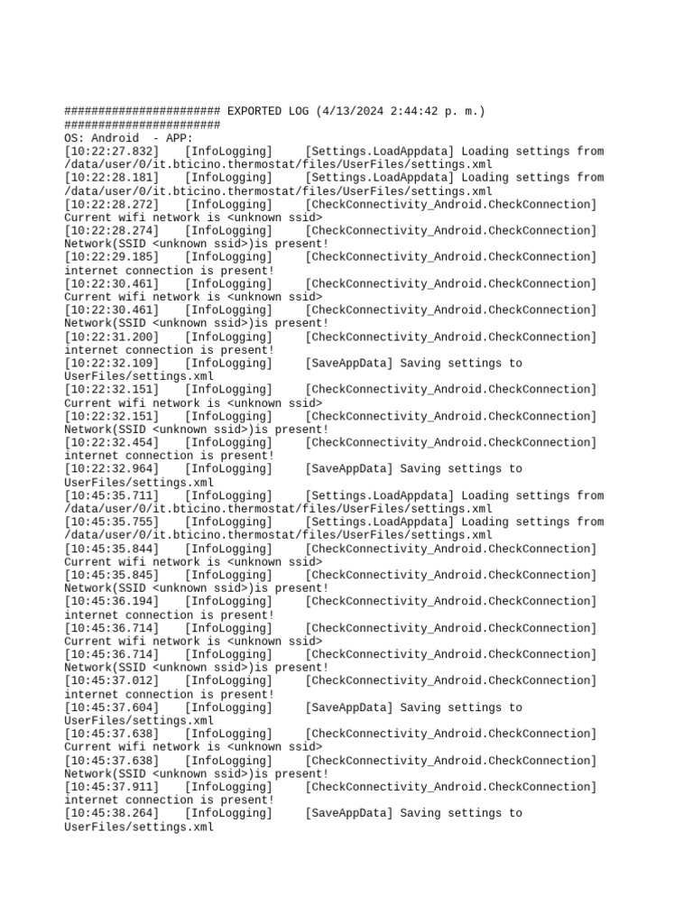 Android App Connectivity Log | PDF | Wi Fi | Computing