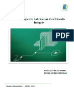 RAPPORT TECHNOLOGIE DE FABRICATION DES CIRCUITS INTEGRES