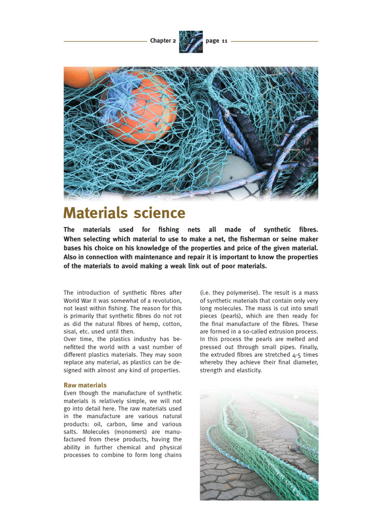 Synthetic Fibers in Fishing Nets | PDF | Rope | Yarn