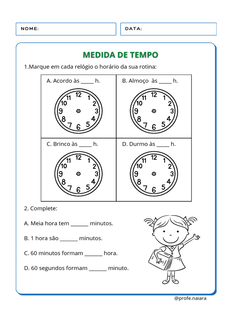 Atividades de Medidas de Tempo para 4º Ano | PDF
