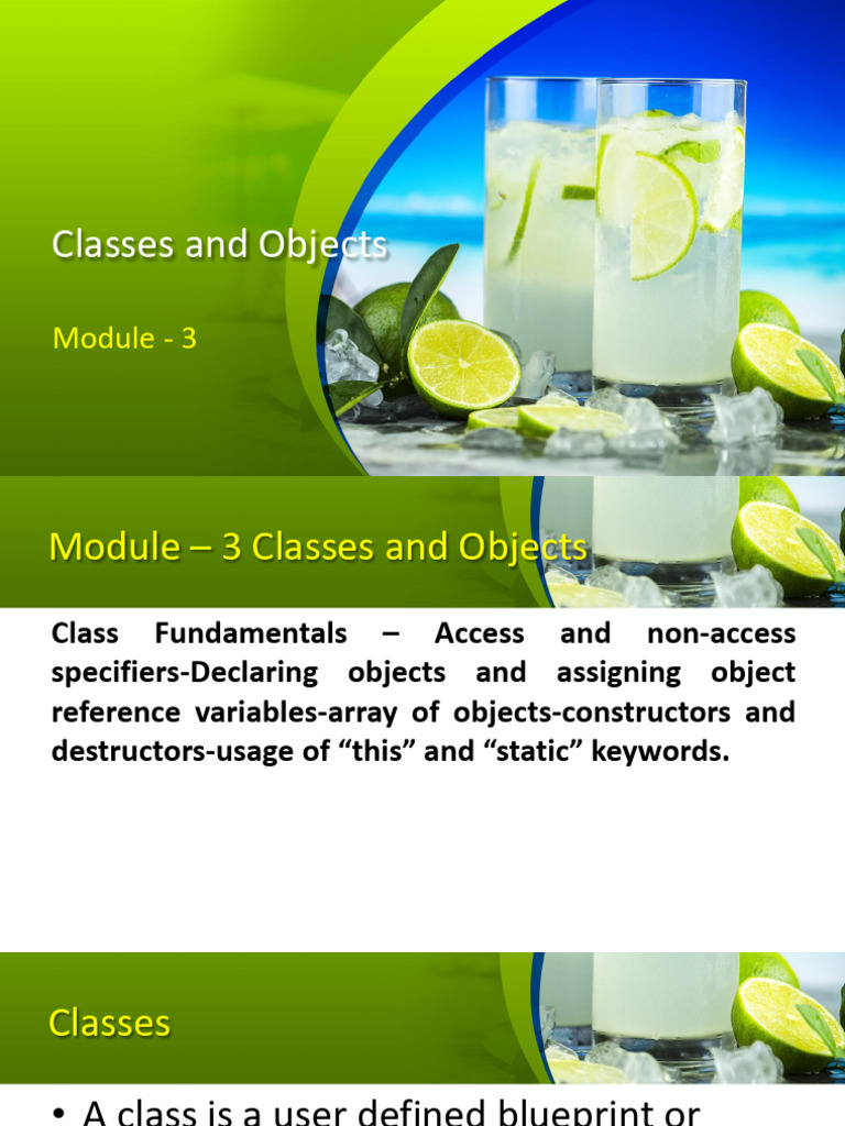 6 class fundamentals access non access specifiers declaring objects