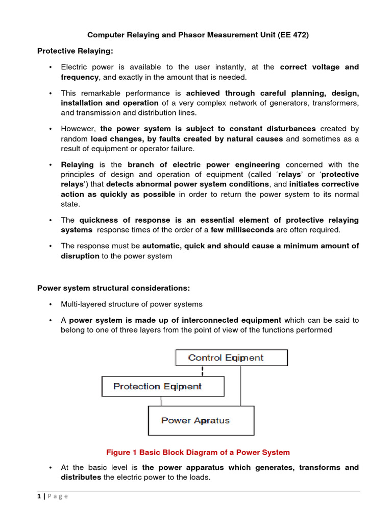 Class Notes - Introduction To Computer Relaying | PDF | Electrical ...