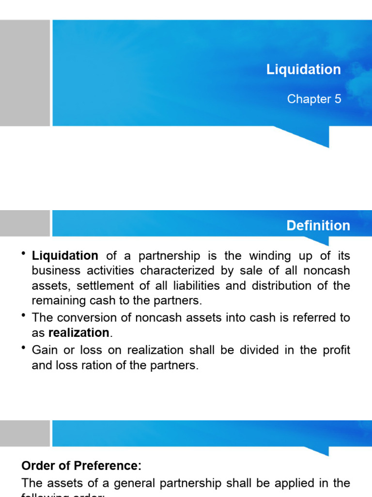 Ch05 Liquidation Pdf Balance Sheet Equity Finance