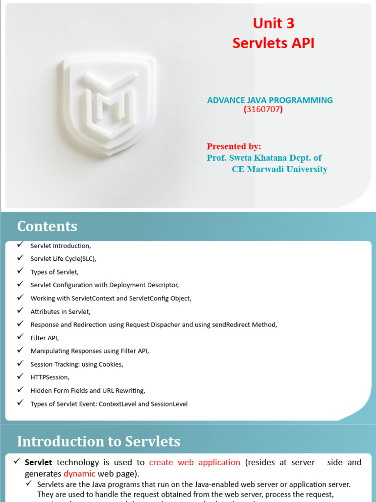 Unit3Servlet API | PDF | Dynamic Web Page | Computing