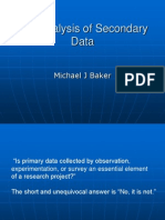 Baker Analysis of Secondary Data
