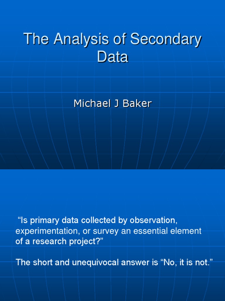 Importance of Secondary Data Analysis | PDF | Literature Review ...