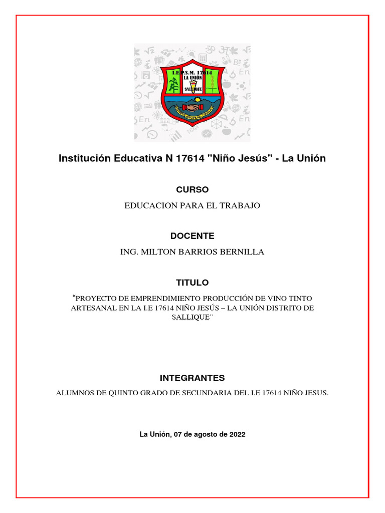 Produccion De Vino Pdf Vino Fermentación