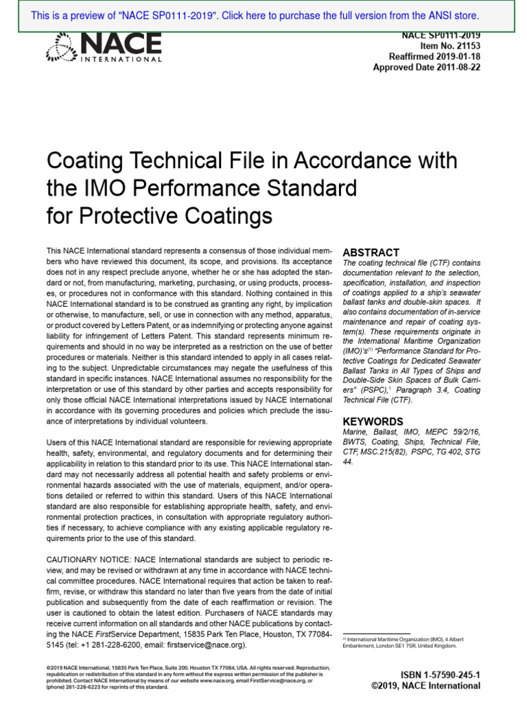 Coating Technical File Standards for Ships | PDF | Quality Assurance
