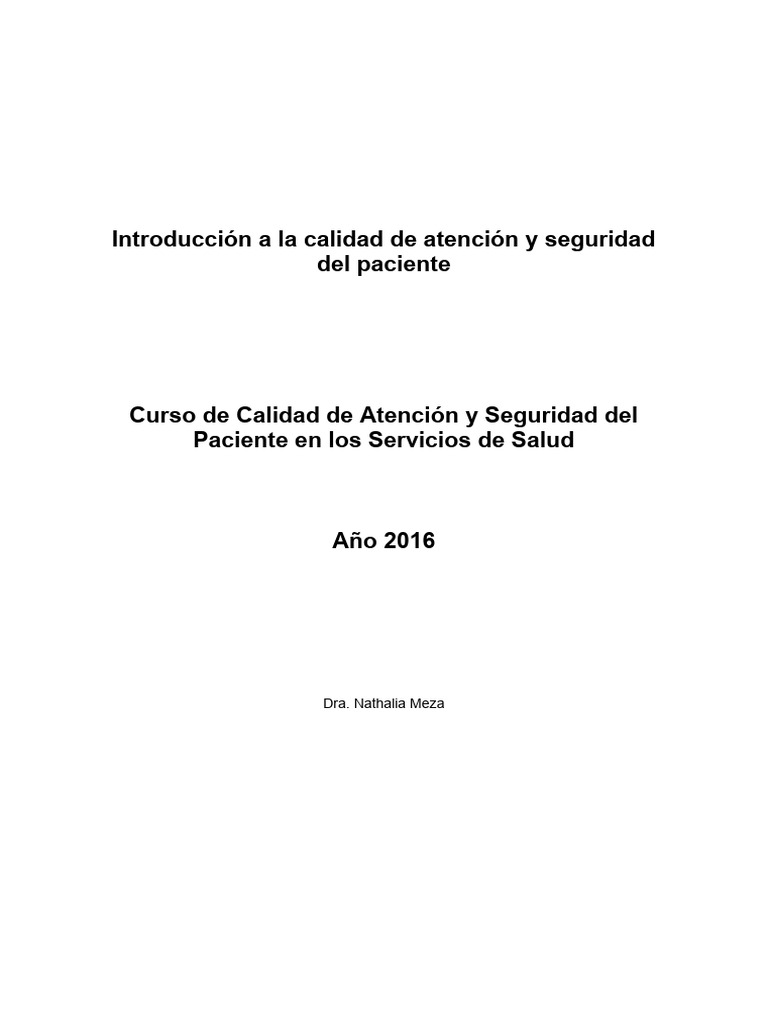 Calidad en La Atencion y Seguridad Del Paciente | Descargar gratis PDF ...
