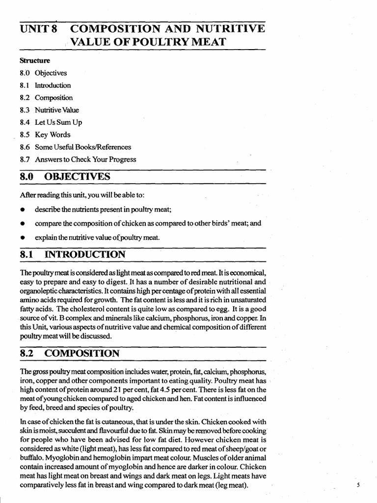 Poultry Meat: Composition & Nutrition Insights | PDF | Meat | Poultry