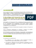 TEMA 1 La Constitucion Española de 1978. Principios Generales, Caracteristicas y Estructura