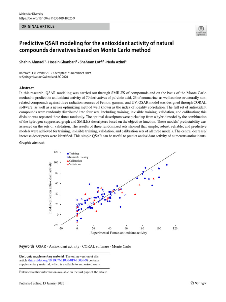 10.1007s11030 019 10026 9 | PDF | Quantitative Structure–Activity ...