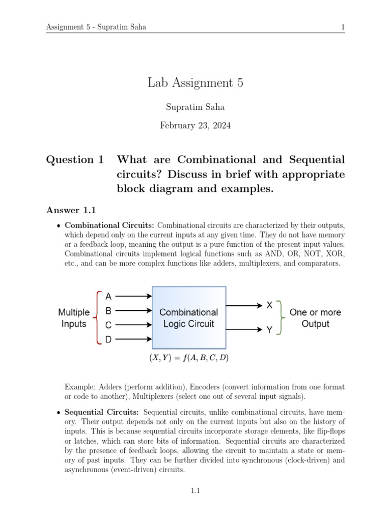 Combinational vs Sequential Circuits Explained | PDF | Electronics ...