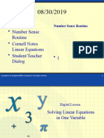 08.30.2019 Linear Equations With One Variable Algebra Ia