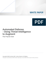 Automated Defense - Using Threat Intelligence To Augment - SANS