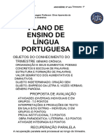 Resumo Do Plano de Ensino 2024 1° Trimestre 8º Ano