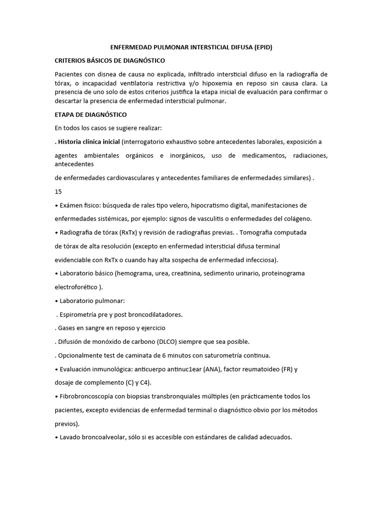 Enfermedad Pulmonar Intersticial Difusa | PDF | Diagnostico medico | Ct ...