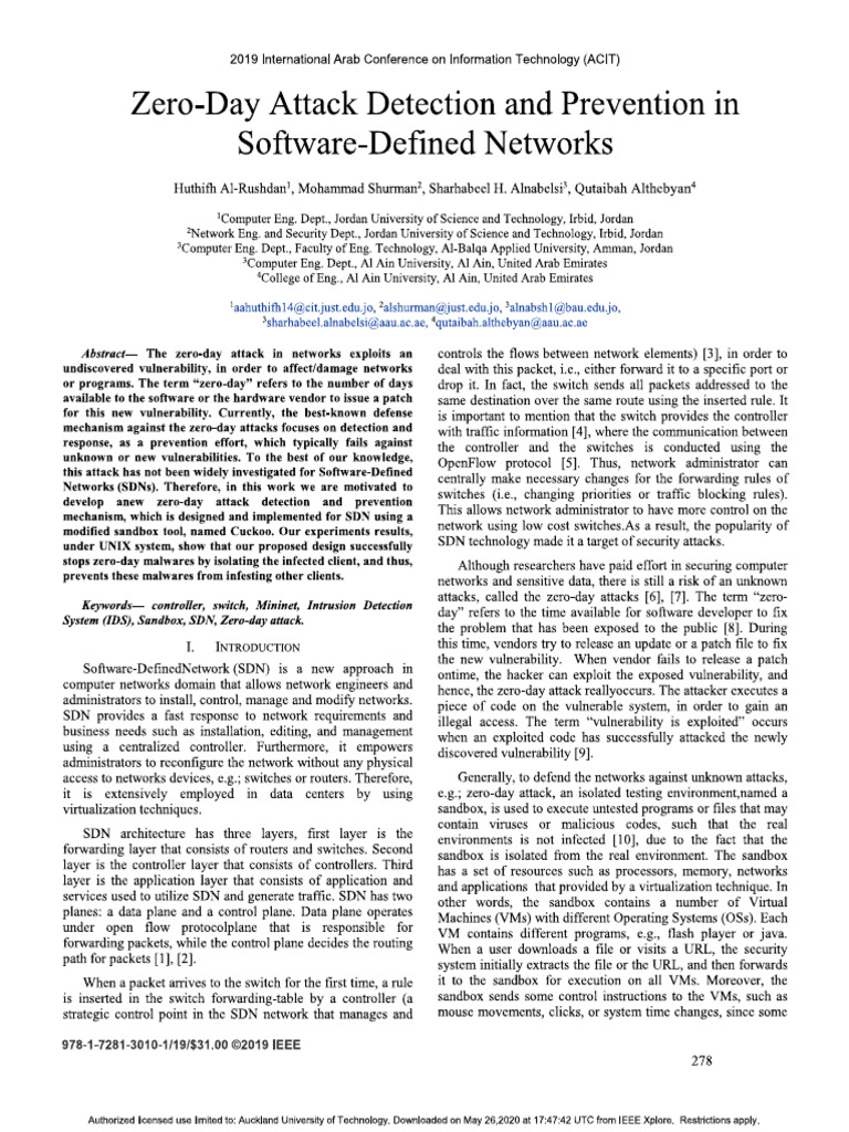 Zero-Day Attack Paper1 | PDF