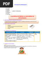 D2 A3 SESION CT. La práctica de hábitos no saludables de alimentación