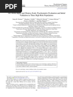 The Moral Injury and Distress Scale: Psychometric Evaluation and Initial Validation in Three High-Risk Populations