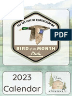 Bird of The Month 2023 Calendar