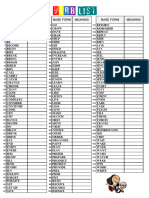 Verbs List CSB