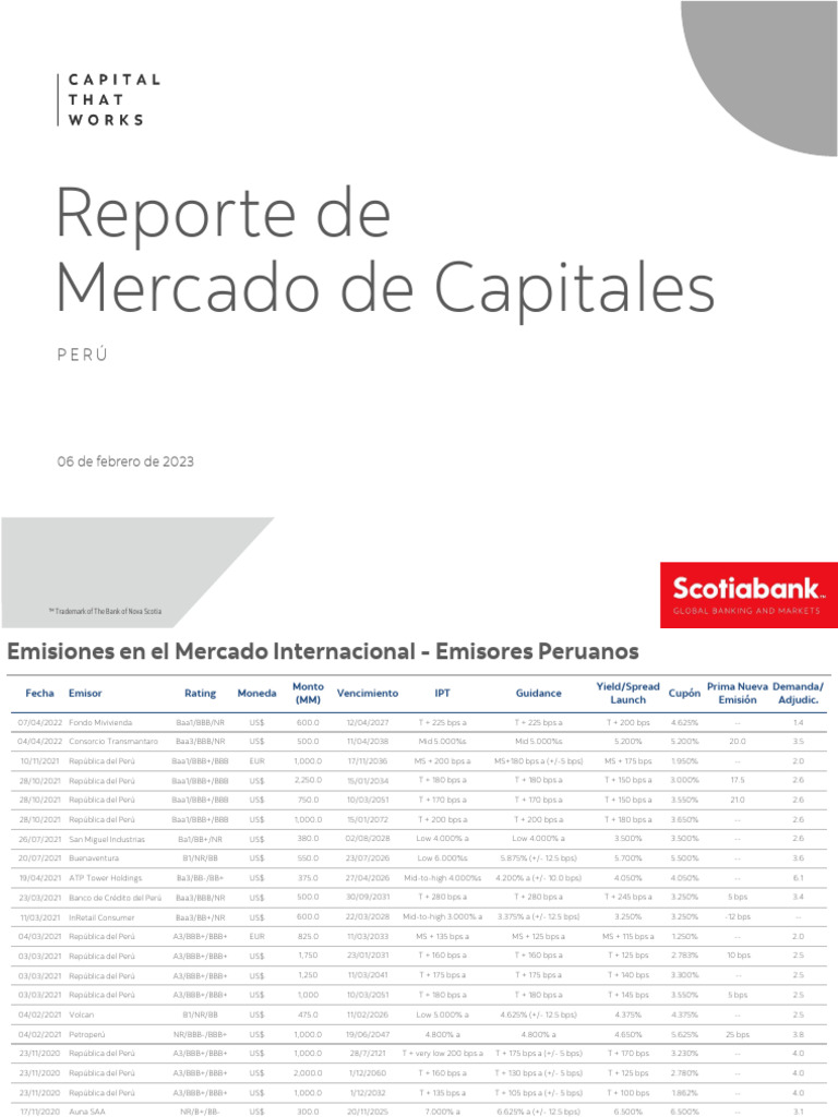 Scotiabank - Reporte Del Mercado de Capitales Peruano (06.02.2023 ...