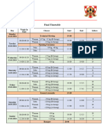 Open Classic EC Final Timetable 2024