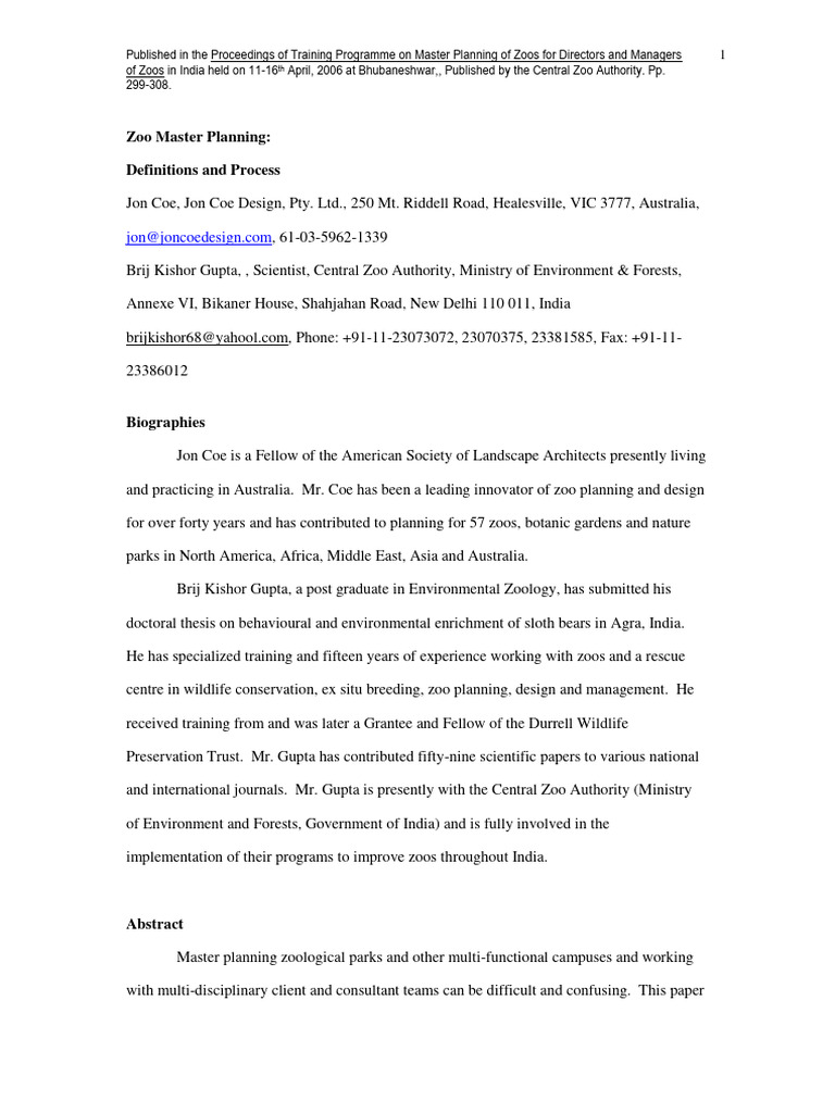 zoo-master-planning-coe-and-gupta-pdf-strategic-planning-zoo