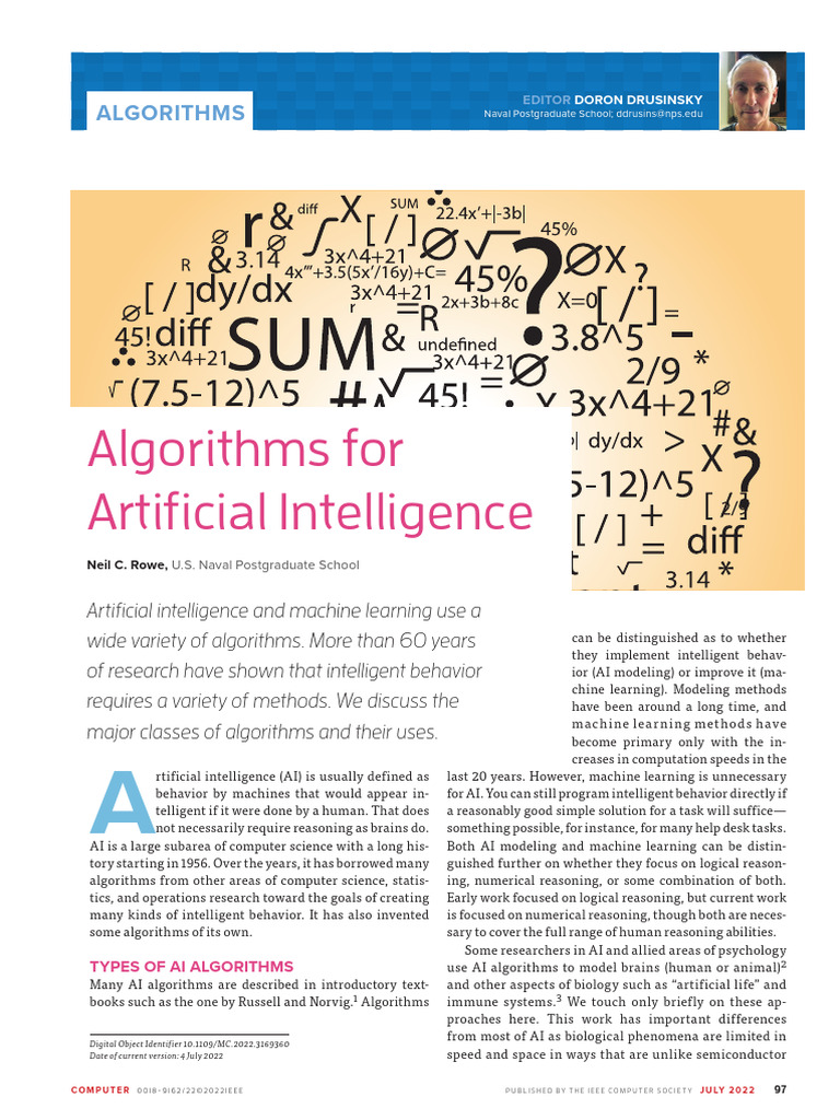 Algorithms For Artificial Intelligence | PDF | Artificial Neural ...
