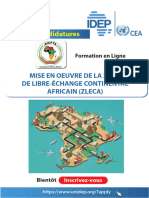 Brochure Mise en Oeuvre de La Zone de Libre-Echange Continental Africain Zleca FR