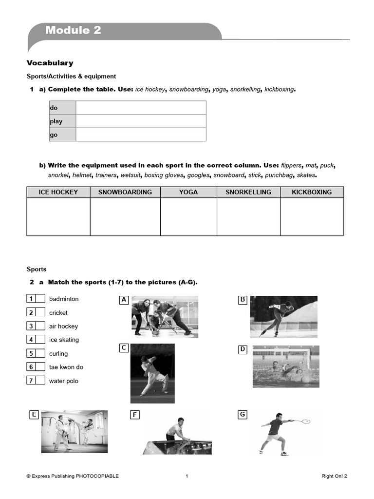 02 Right On 2 - Mod 2 | PDF | Foods | Swimming