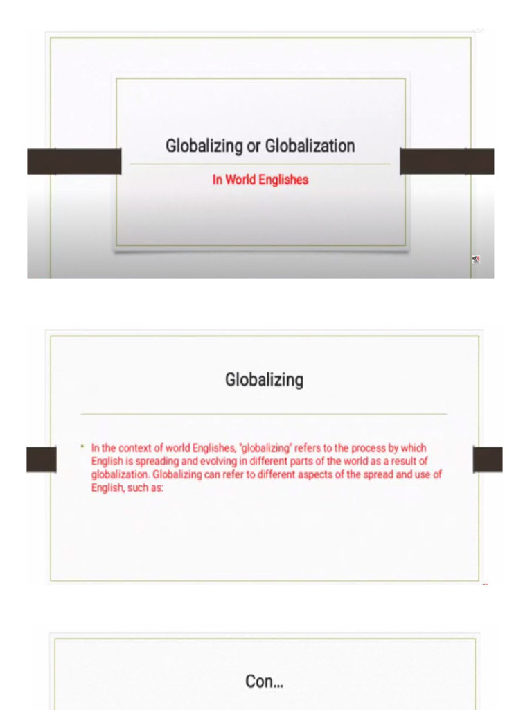 Lecture # 4 English, Both Globalizing and Nativizing | PDF