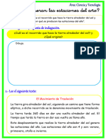 FICHA Cómo Se Generan Las Estaciones Del Año