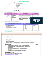 Sesión de Aprendizaje Jueves 21 de Abril