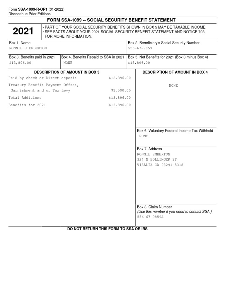 Ssa 1099 - Ssa 1042s Letter | PDF | Social Security (United States ...