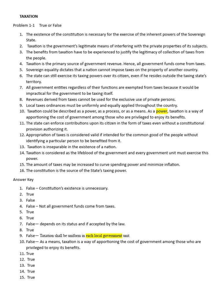 1 - General Principles and Concepts of Taxation | PDF | Taxes ...