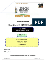 Limpopo Physical Sciences GR 11 June 2021 QP and Memo