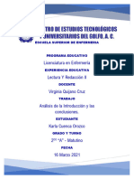 Análisis de La Introducción y Las Conclusiones - KARLA CUENCA